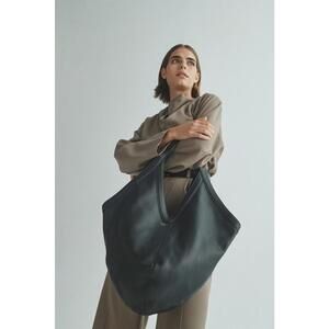 Mansur Gavriel Black Soft M Hobo with Small Stain